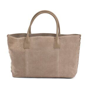 CLAUDIA Made In Italy Suede Tote With Side Stitching